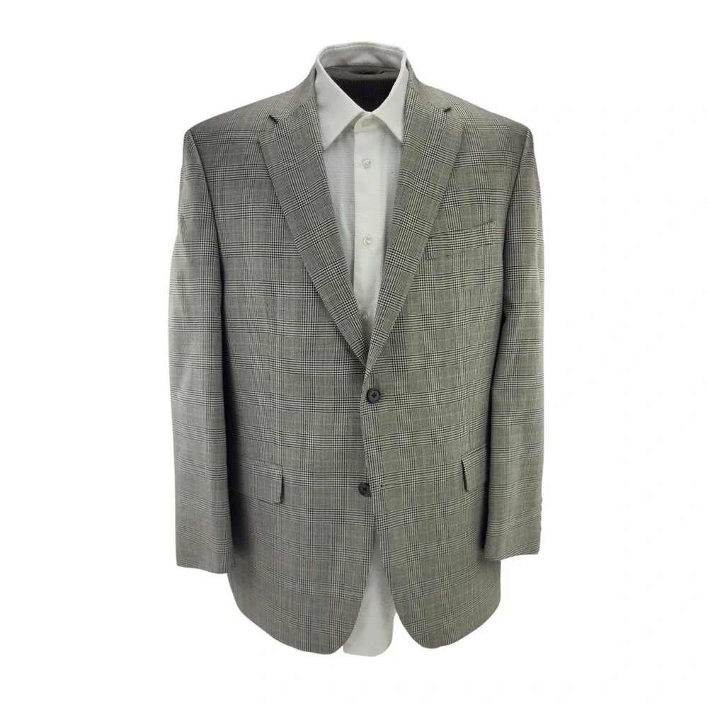 Lauren Ralph Lauren Houndstooth Silk Wool 2 Button‎ Blazer Men's Size 44R